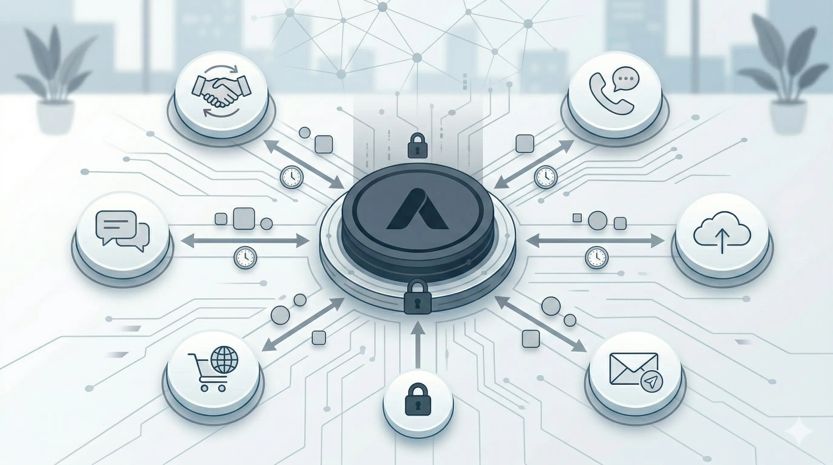 Схема интеграции CRM, ERP и сторонних систем через API